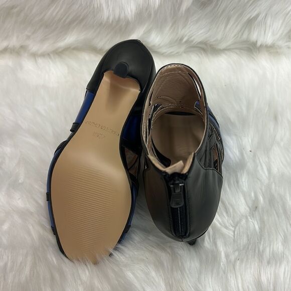Ashro Women's Blue and Black Open toed heels Size 7.5 A10 - Picture 9 of 9
